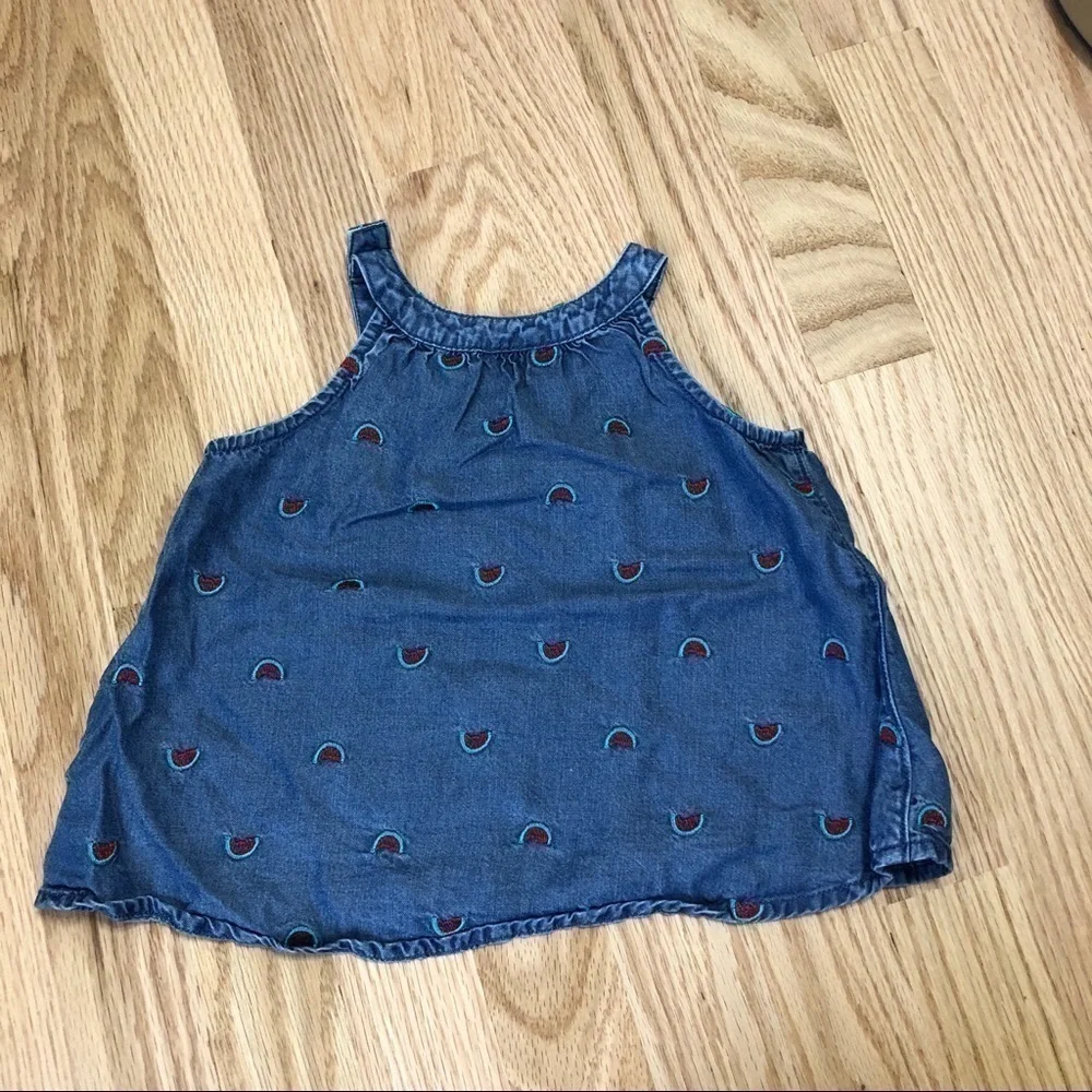 Cat & Jack Denim Watermelon Dress 12 month